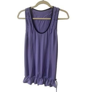 Lululemon purple ruffle back tank sz 6
